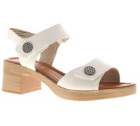 Jana Julitta Ladies White Heeled Open Toe Sandals, Size: 6