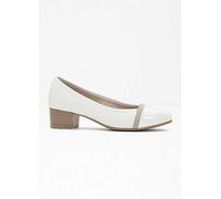 Jana Wide Fit Suede Look Heels White