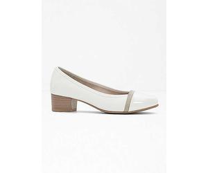 Jana Wide Fit Suede Look Heels White
