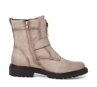 Jana Women’s Ankle Boots Flat Faux Leather with Buckle Wide H Extra Width, Stone, 5 UK
