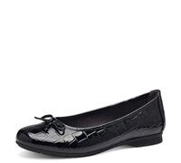 Jana Women’s Ballerinas with Bow Vegan, Black Croco, 8 UK