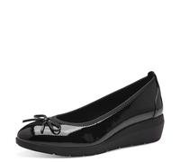 Jana Women’s Ballerinas with Wedge Heel Vegan, Black Patent, 7,5 UK
