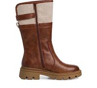 Jana Women’s Boots Flat Faux Leather with Buckle Wide H Extra Width, Cognac, 3,5 UK