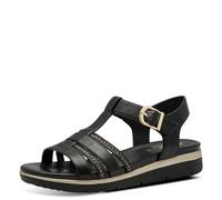 Jana Women’s Flat Sandals with Velcro Vegan, Black, 6,5 UK