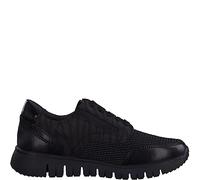 Jana Women’s Flat Sneakers Elegant with Laces and Zip Wide H Extra Width, Black/Zebra, 5 UK