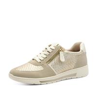 Jana Women’s Flat Sneakers Low Top Vegan, Gold Met Str, 4 UK