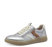 Jana Women’s Flat Sneakers Sporty Vegan, Silver, 4 UK