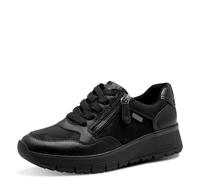 Jana Women's Damen Sneaker Laced Tex + Vegan, Plain Black, 6.5 UK