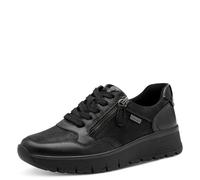 Jana Women's Damen Sneaker Laced Tex + Vegan, Plain Black, 6 UK