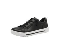 Jana Women’s Flat Sneakers with Zip Vegan, Black, 8 UK
