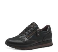 Jana Women’s Flat Sneakers with Zip Vegan, Black/Bronze, 4 UK