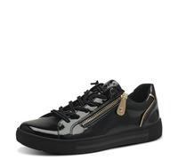 Jana Women's 8-23660-42 Sneaker, Black Lack/Gold, 8 UK