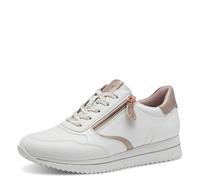 Jana Women’s Flat Sneakers with Zip Vegan, White/Rosegold, 4 UK