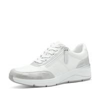 Jana Women’s Flat Sneakers with Zip Vegan, White/Silver, 5 UK