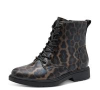 Jana Women's Damen Lace Boot Flat Vegan Fashion, Dark Leopard, 5 UK