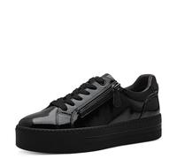Jana Women’s Platform Sneakers with Zip Vegan, Black Patent, 6 UK