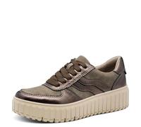 Jana Women’s Platform Sneakers with Zip Vegan, Taupe Comb, 5 UK