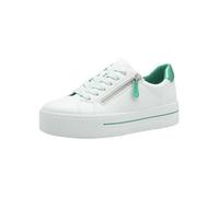 Jana Women’s Platform Sneakers with Zip Vegan, White/Green, 6 UK