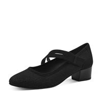 Jana Women’s Pumps with Strap Low Heel Vegan, Black, 6 UK