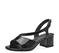 Jana Women’s Sandals with Heel Adjustable Strap Vegan, Black Patent, 5 UK