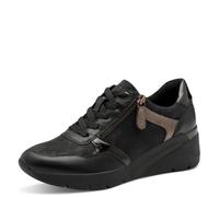Jana Women’s Wedge Sneakers with Zip Vegan, Black, 4 UK
