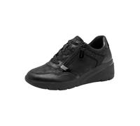 Jana Women’s Wedge Sneakers with Zip Vegan, Black Glitter, 4 UK