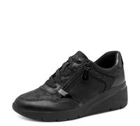 Jana Women’s Wedge Sneakers with Zip Vegan, Black Glitter, 6,5 UK