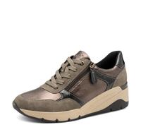 Jana Women’s Wedge Sneakers with Zip Vegan, Taupe Comb, 6,5 UK