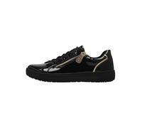 Jana Women's 8-23660-42 Sneaker, Black Lack/Gold, 4 UK