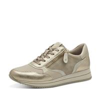 Jana Women's Damen Sneaker Flach mit Reißverschluss Vegan, Beige Gold, 3.5 UK