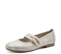 Jana Women's Ballerina Strap Vegan 8-22177-44 Ballet Flats, Beige/Gold, 38 EU