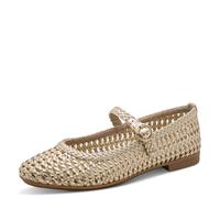 Jana Women's Ballerina Strap Vegan Ballet Flats, Champagne, 37 EU