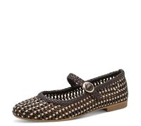 Jana Women's Ballerina Strap Vegan Ballet Flats, Mocha Nature, 7 UK