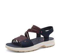 Jana Women's Coshy Sandal Flat 8-28661-46, Navy Orange, 6 UK