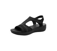 Jana Women's Damen Keilsandale Vegan Wedge Sandal, Black, 4 UK