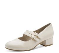 Jana Women's Damen Pump with Strap Vegan 8-24366-45, Ivory Patent, 6.5 UK
