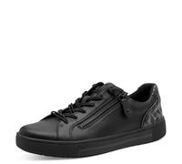 Jana Women's Damen Sneaker Laced Vegan, Black Leo, 6.5 UK