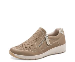 Jana Women's Damen Sneaker Slip On Vegan 8-24765-46, Taupe, 4 UK