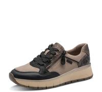 Jana Women's Flat Trainers with Laces Vegan Black/Taupe 39