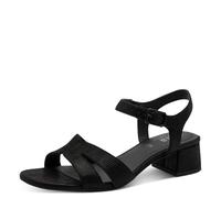 Jana Women's Heel Vegan Sandals with Heel, Black Metallic, 40 EU