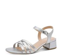 Jana Women's Heel Vegan Sandals with Heel, Silver, 37 EU