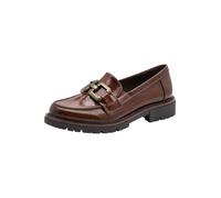 Jana Women's Loafer Without Heel Elegant Vegan Cognac Patent 37