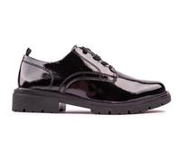 Jana Womens Patent Derby Lace-Up Shoes Black