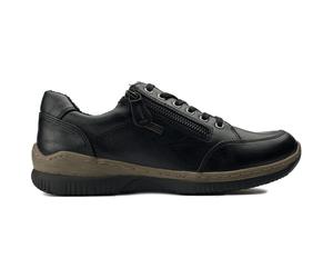 Jana Womens Side Zip Lace-Up Shoes Black
