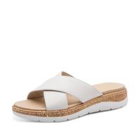 Jana Women's Softline Leather Wedge/Plat Mule 8-27701-46 Flat Sandal, White, 6 UK