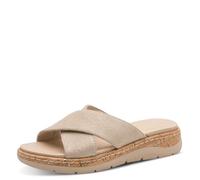 Jana Women's Softline Leather Wedge/Plat Mule 8-27701-46 Flat Sandals, Gold, 38 EU