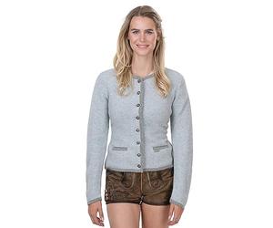 Jana Women's Traditional Cardigan Blue/Grey - Elegant & Fitted Dirndl Jacket / Traditional Wool Jacket, grey / blue, 12
