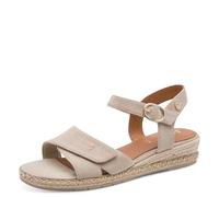 Jana Women's Wedge/Plat Sand MultiAdj+Vegan Wedge Sandals, Beige, 36 EU