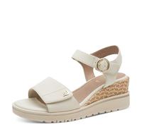 Jana Women's Wedge/Plat Sand MultiAdj+Vegan Wedge Sandals, Beige, 38 EU