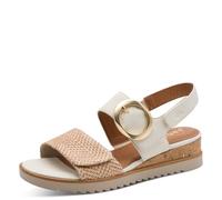 Jana Women's Wedge/Plat Sand MultiAdj+Vegan Wedge Sandals, White/Nature, 38 EU